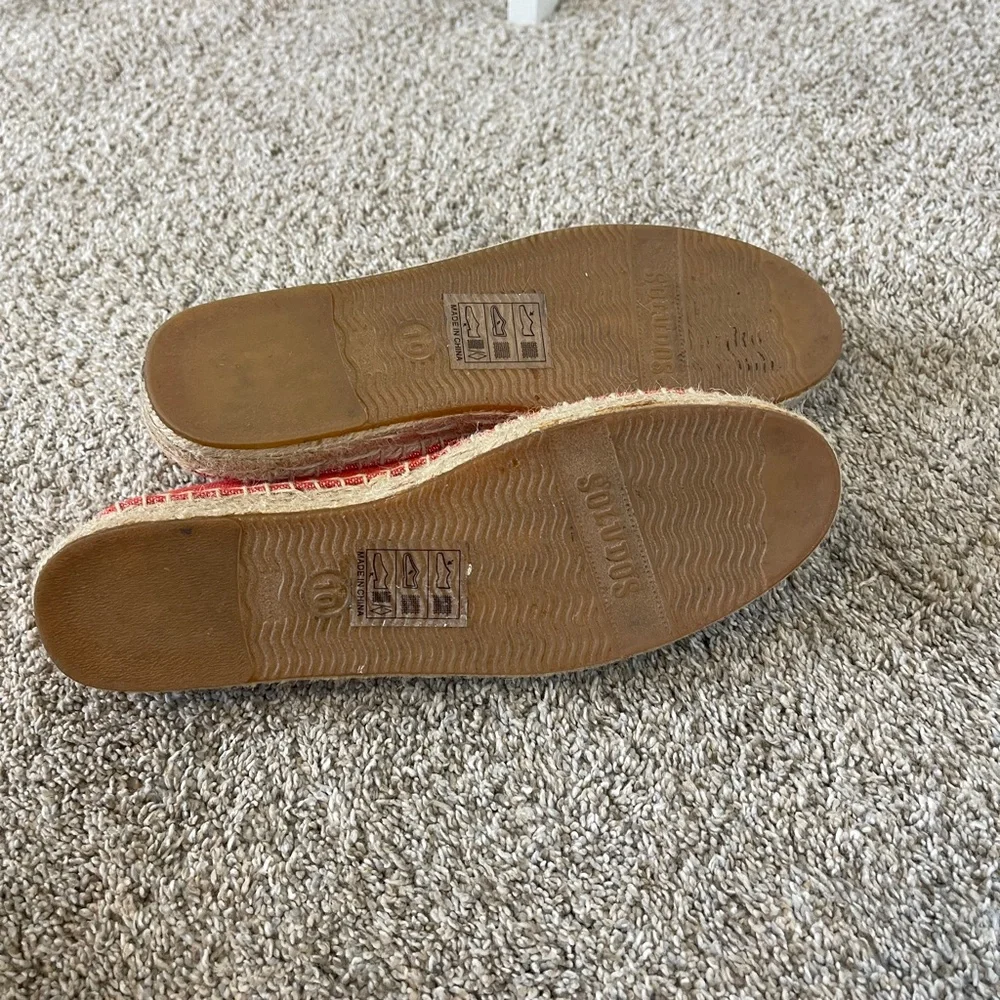 Soludos Red Canvas Espadrille Flats